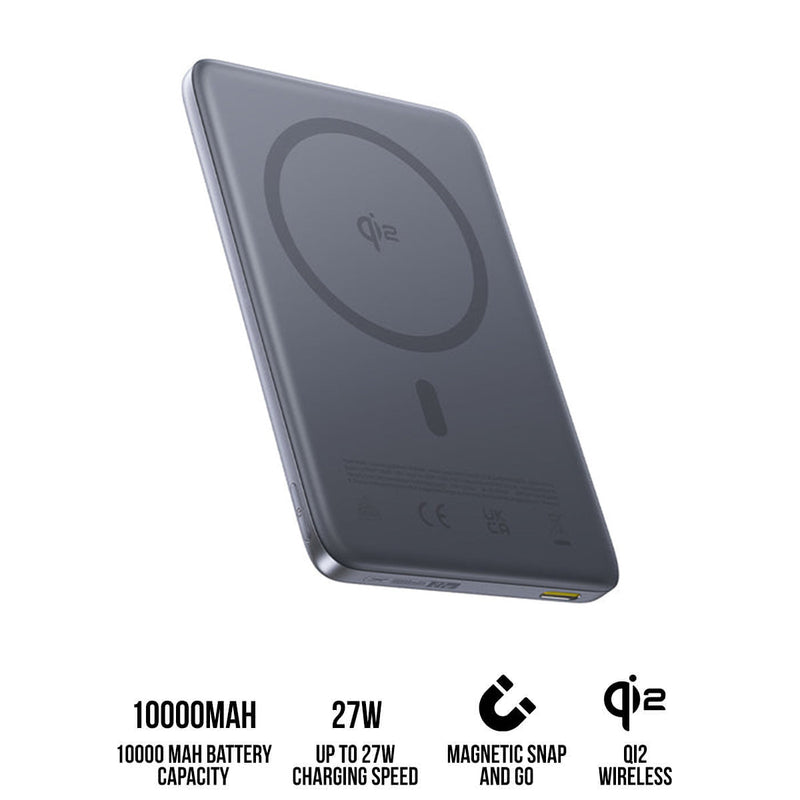 Baseus PicoGo AM41 Ultra-Slim Qi2 Magnetic Power Bank 10000mAh 27W (Space Grey) (E0027200)