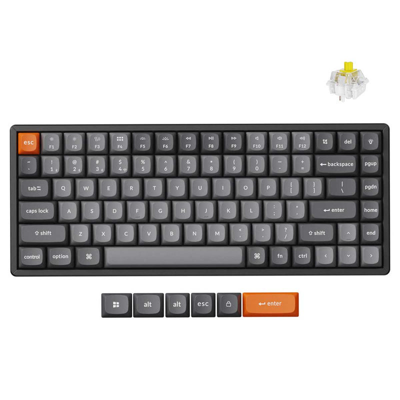 Keychron K2 Max QMK Fully Assembled Hot-Swappable RGB Backlight Aluminum Frame 75% Wireless Mechanical Keyboard - Black