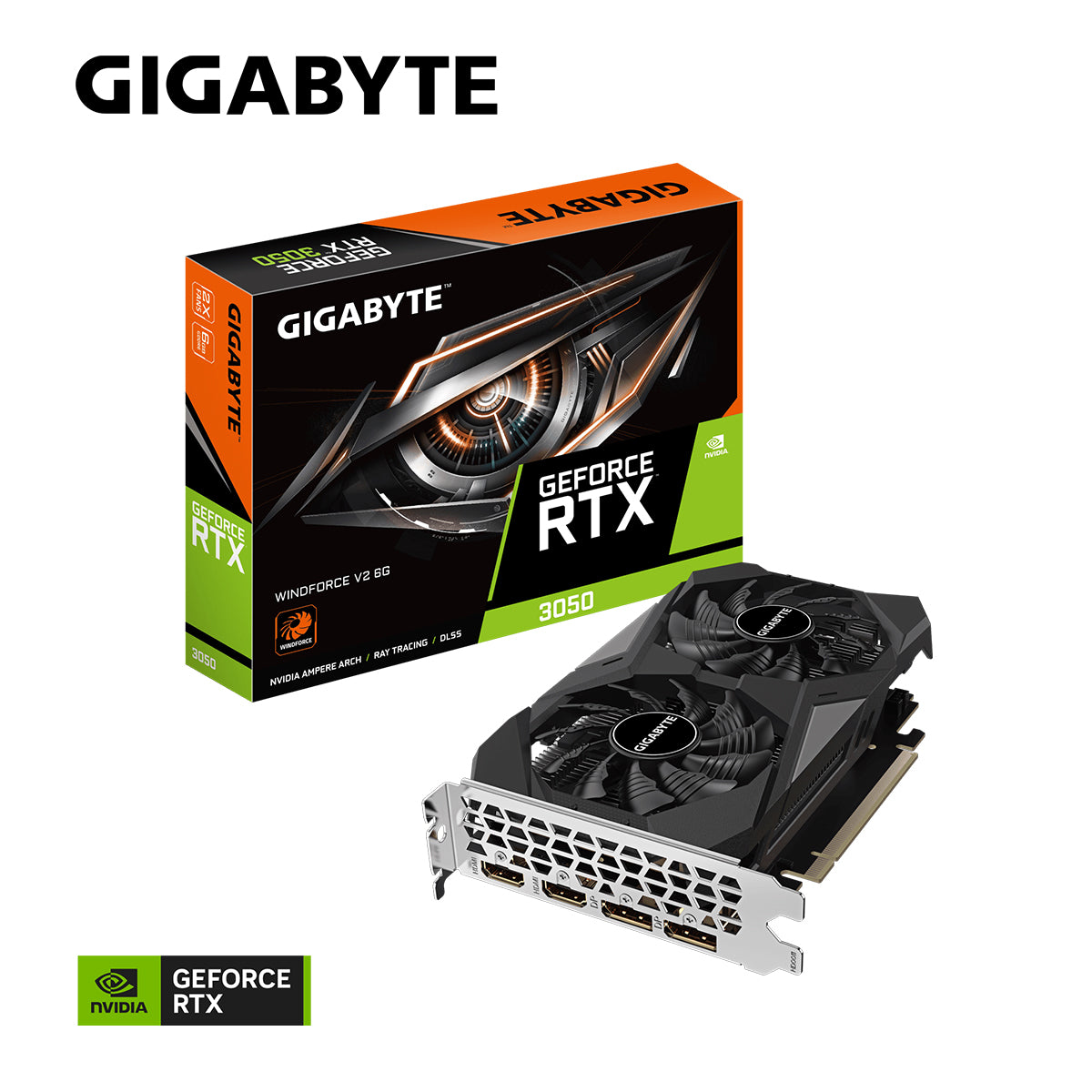 Gigabyte GeForce RTX 3050 Windforce V2 6GB GDDR6 Graphics Card