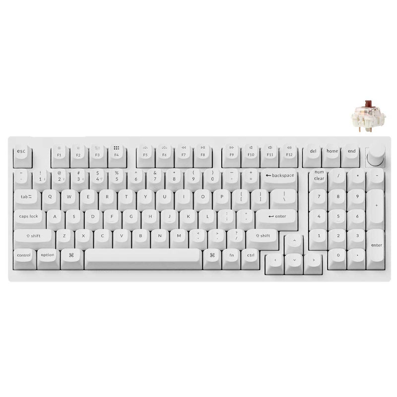 Keychron V5 Max Knob Version RGB Backlight Hot-Swappable 96% Wireless Mechanical Keyboard - White