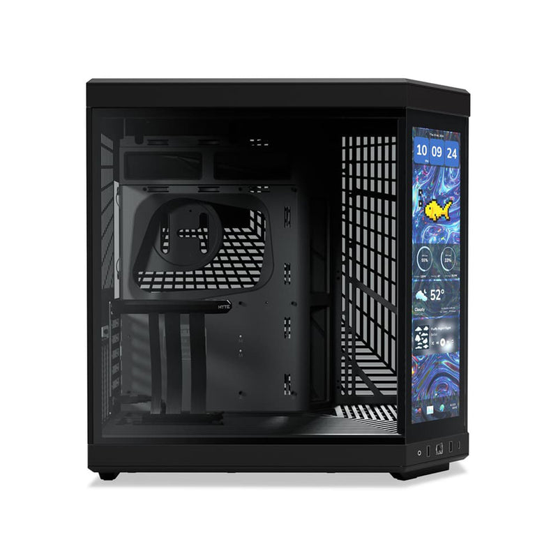 Hyte Y70 Touch Infinite 3rd Gen Dual Chamber ATX Mid Tower Modern Aesthetic Case with 14.9" LCD Screen 