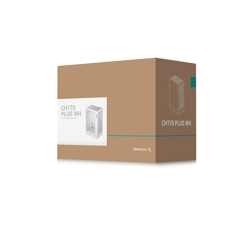 DeepCool CH170 Plus Vertical M-ATX Compact Case (Black, White)
