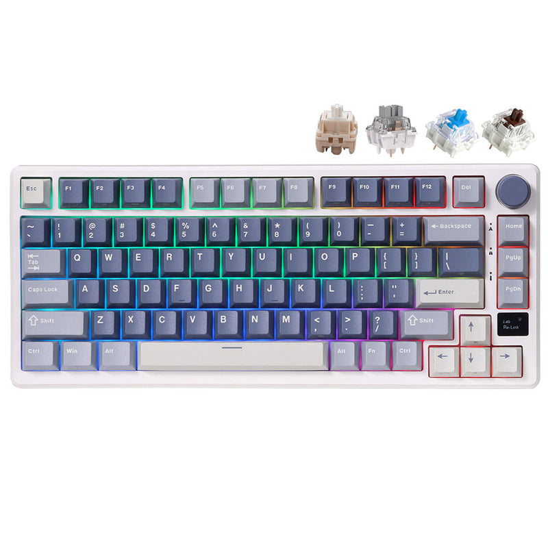 Royal Kludge RK-M75 Tri-Mode RGB 81 Keys Hot-Swappable Mechanical Keyboard Ocean Blue