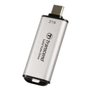 Transcend ESD300 2TB Dual USB 10Gbps Read up to 1050MB/s Type-C Portable SSD (Silver) (TS2TESD300S)