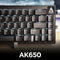 Ajazz AK650 White Backlit Wired 66-Key Gasket-Mounted Hot-Swappable Mechanical Keyboard (Black)