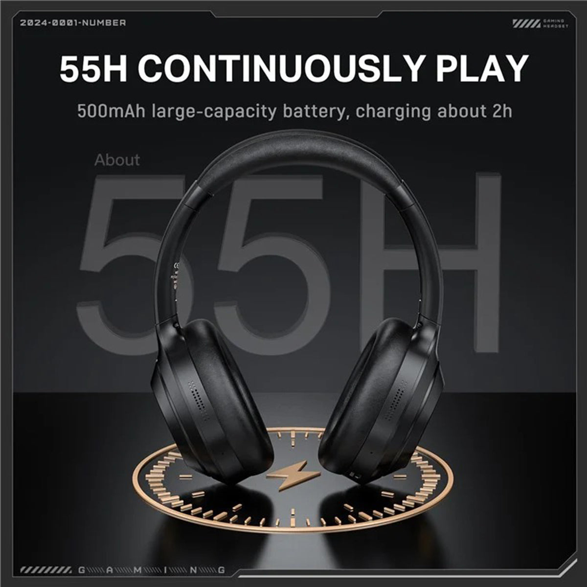 Onikuma GT811 Wireless Gaming Headset with Noise Cancellation (Black)
