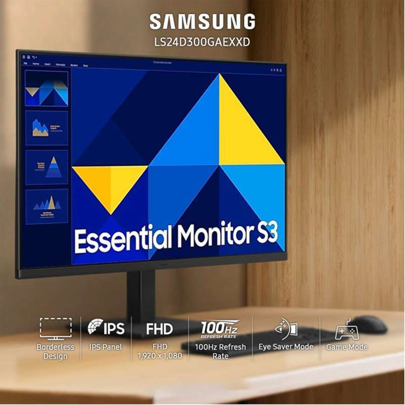 Samsung S3 LS27D300GAEXXP 27" FHD (1920x1080) 100Hz 5ms GTG IPS Gaming Monitor