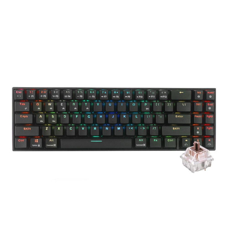 ROYAL KLUDGE RK71 Tri-Mode RGB 71 Keys Hot Swappable Mechanical Keyboard Black (Brown Switch) - DataBlitz