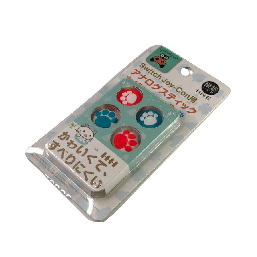 NSW IINE Analog Caps For Joy-Con Red/Blue White Paw |Paw Shaped (L421) - DataBlitz