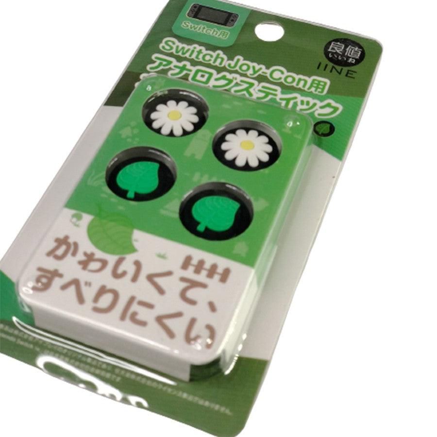 NSW IINE Analog Caps For Joy-Con Animal Crossing Green Leaf | White Daisy (L340) - DataBlitz