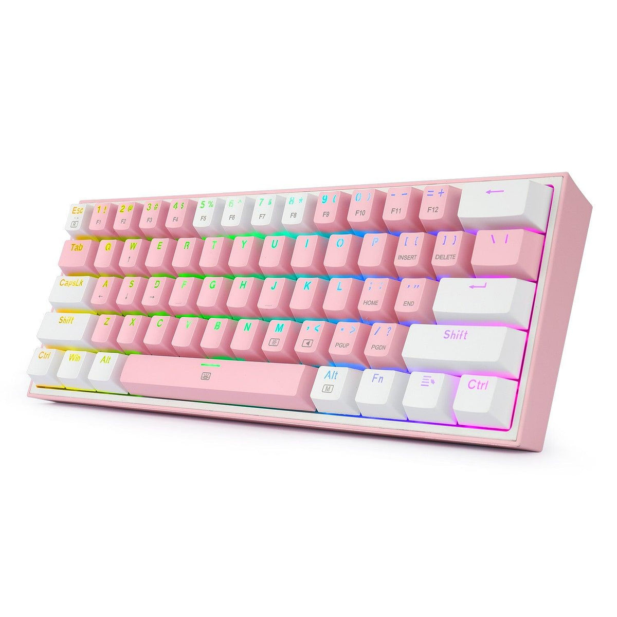 REDRAGON FIZZ RGB WIRED MECHANICAL GAMING KEYBOARD (DUST PROOF RED) (PINK WHITE) (K617-RGB) - DataBlitz