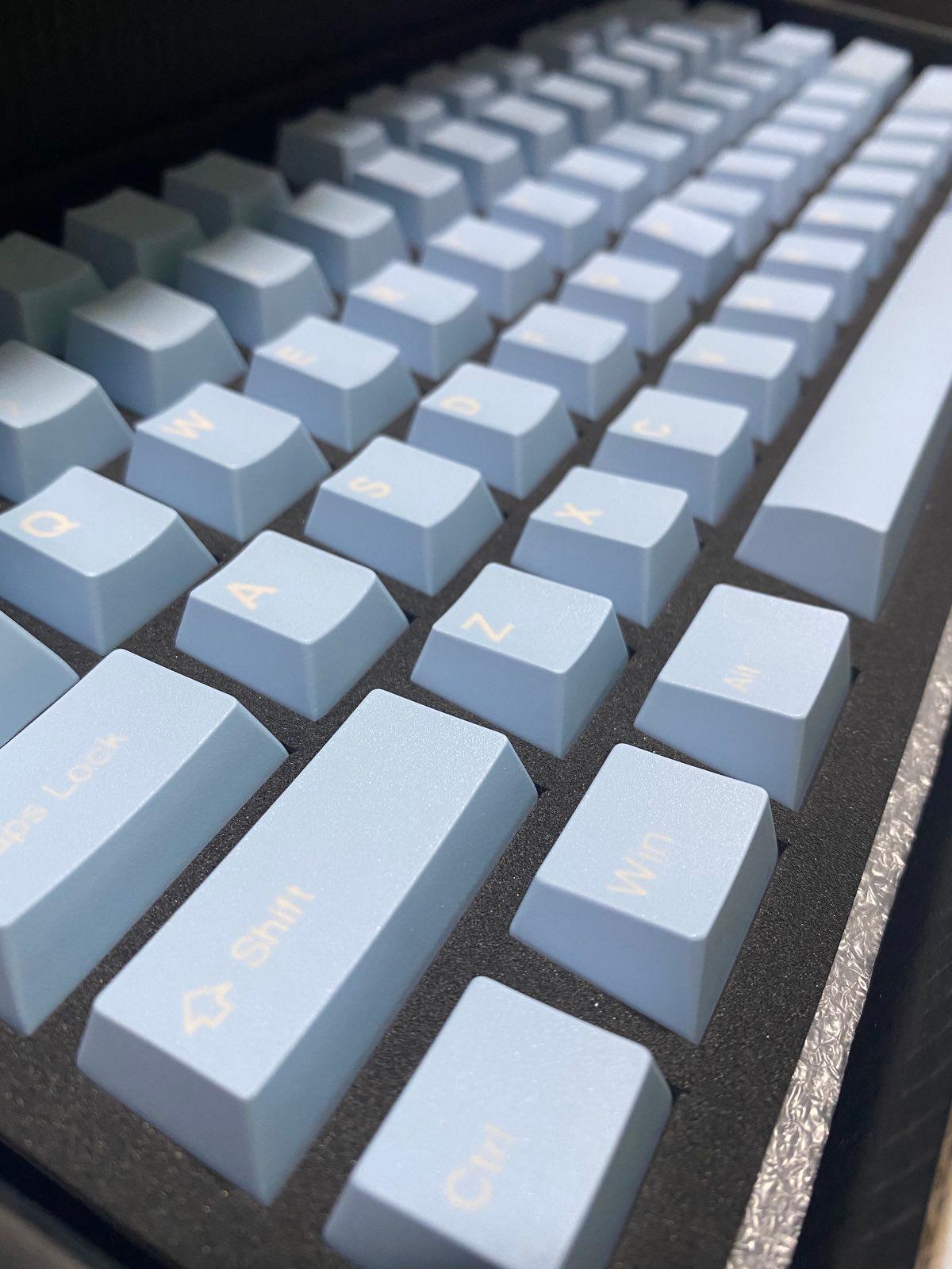 TAIHAO DOUBLE SHOT ABS-CUBIC KEYCAPS SET FOR CHERRY MX SWITCH (150-KEYS) (BLUE GLACIAL LAKE) (T01BG101) - DataBlitz