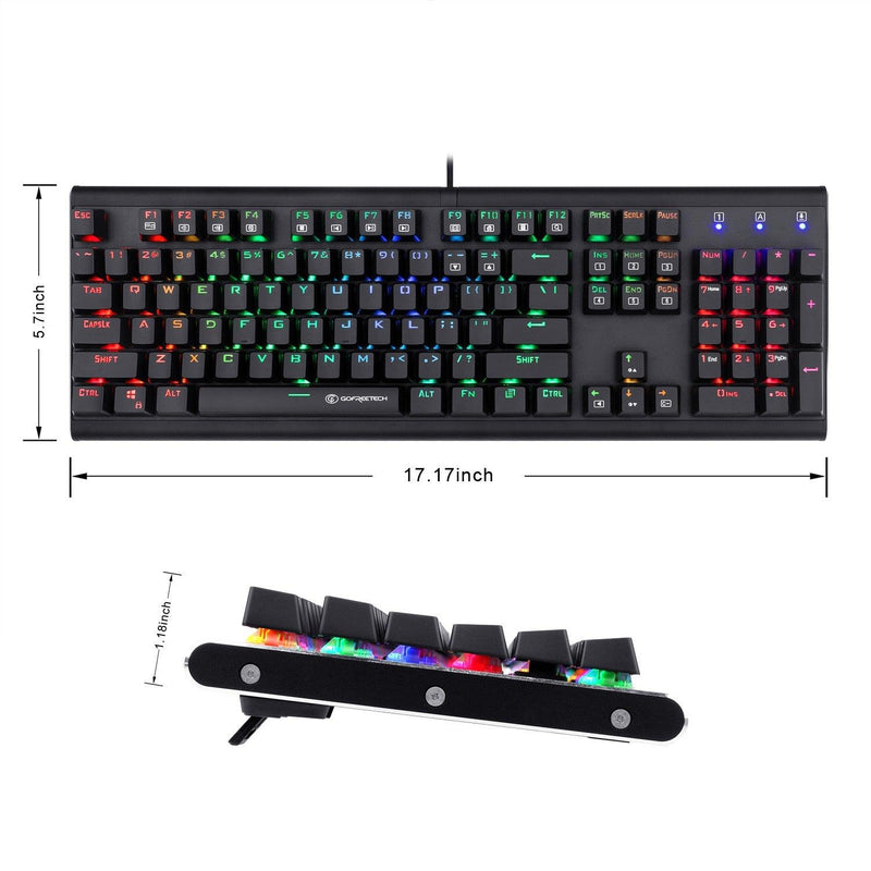 Gofreetech MK700 104-KEYS RGB Mechanical Gaming Keyboard (Brown Switch) + GFT M006 Wireless Optical Mouse Bundle - DataBlitz