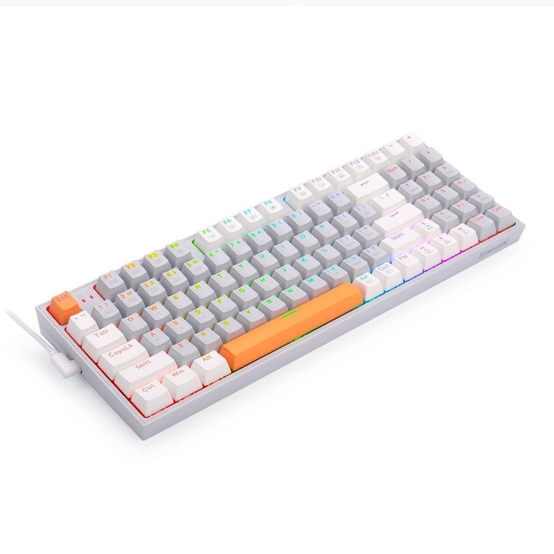 Redragon K636GWO-RGB V2 Kitava Wired Mechanical Gaming Keyboard (Grey-White-Orange) Dust-Proof Red Switch - DataBlitz