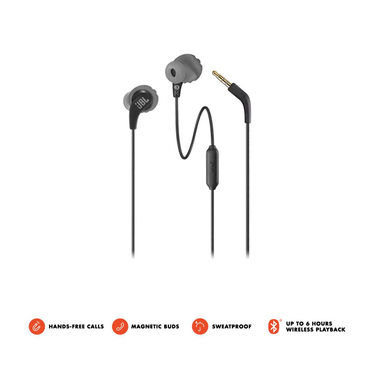 JBL Endurance Run 2 Wired Waterproof Sports In-Ear Headphones (Black) - DataBlitz