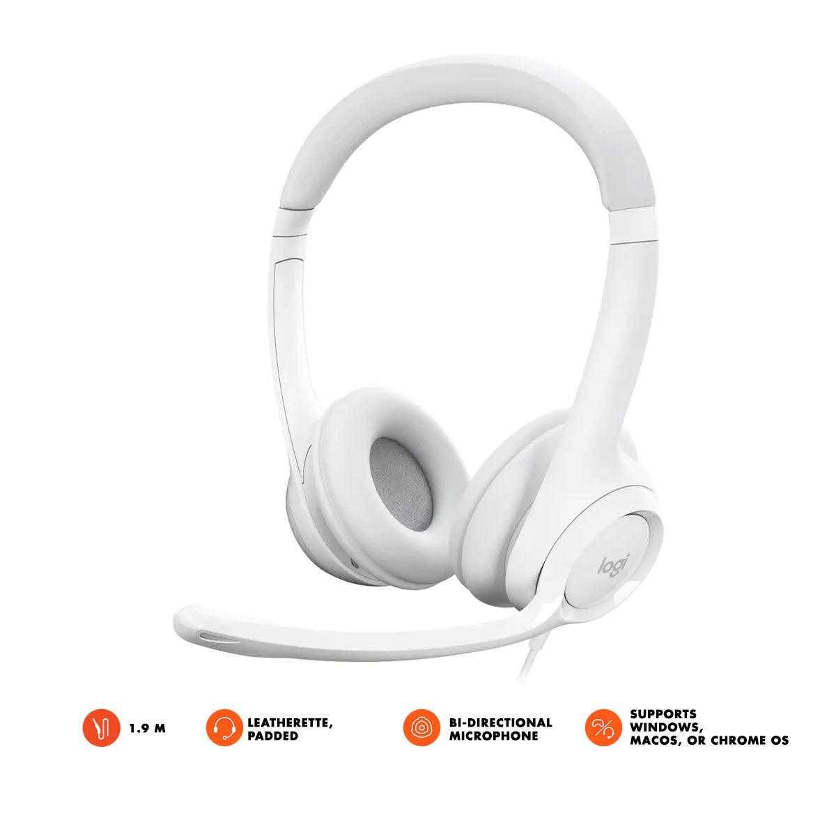 Logitech H390 USB Computer Headset (Off-White) - DataBlitz