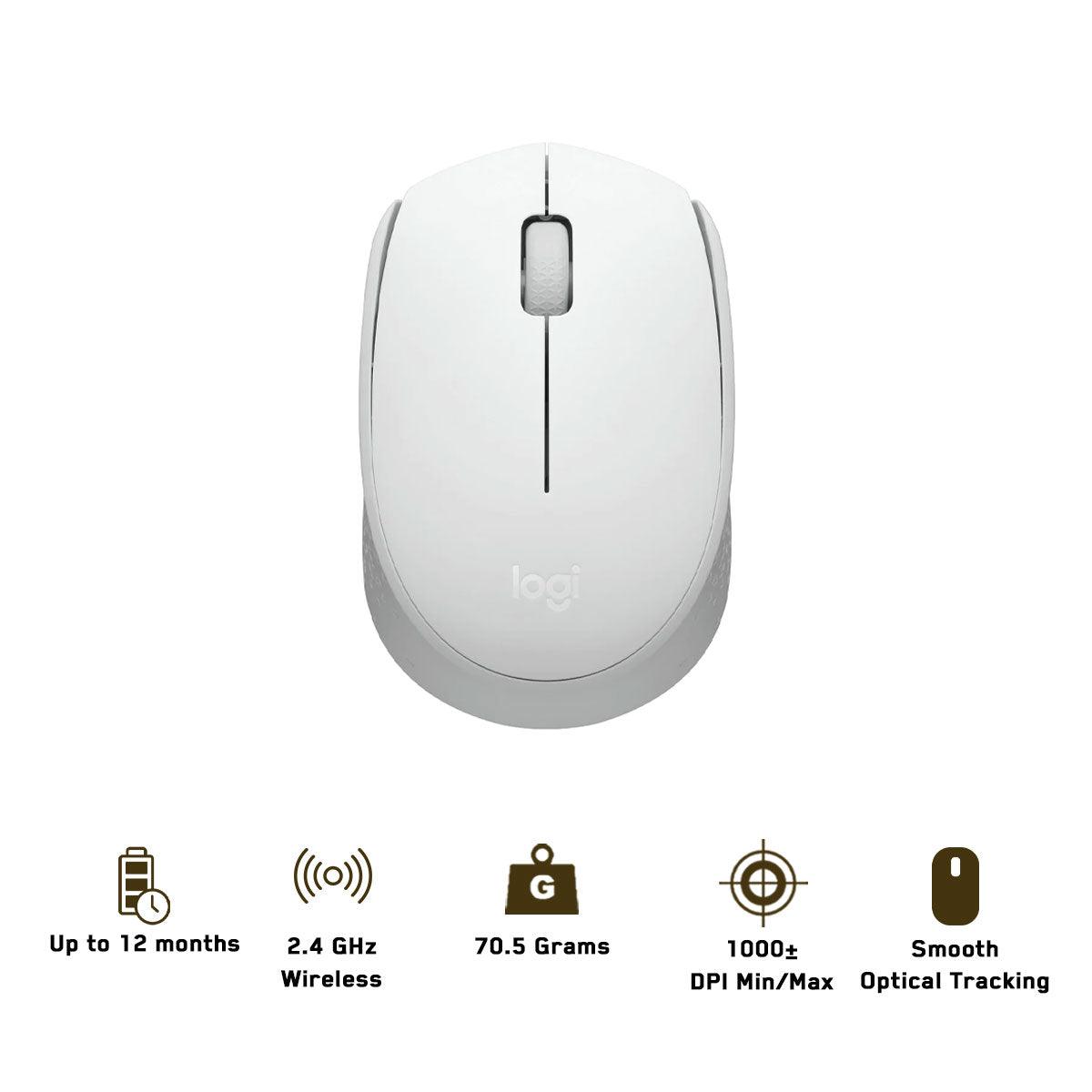 Logitech M171 Reliable Wireless Connectivity Mouse (White) - DataBlitz