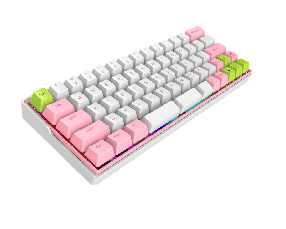 KEMOVE DK64/66 SAKURA PINK HOT-SWAPPABLE RGB BACKLIT WIRED/BLUETOOTH MECHANICAL KEYBOARD (GATERON RED SWITCH) - DataBlitz