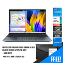 Asus Zenbook 14X OLED UX5401ZA-KN130WS Laptop (Pine Grey) | 14" 2.8K |  i5-12500H | 16GB RAM | 512GB SSD | Intel Iris Xᵉ Graphics | Windows 11 Home | MS Office Home & Student 2021 | Asus Sleeve - DataBlitz