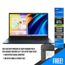 Asus Vivobook Pro 15 Oled K6500ZE-MA111WS Laptop (Quiet Blue) | 15.6”  2.8K | i7-12650H | 16 GB RAM | 512 GB SSD | NVIDIA® GeForce® RTX™ 3050 Ti | Windows 11 Home | MS Office Home & Student 2021 | Asus BP1504 Casual Backpack - DataBlitz