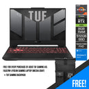 Asus TUF Gaming A15 FA507NV-LP051W Gaming Laptop (Mecha Gray) | 15.6” FHD | Ryzen 7 7735HS | 8GB DDR5 | 512GB SSD | RTX 4060 | Windows 11 Home | TUF Gaming Backpack