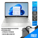 HP 15S-FQ2728TU Laptop (Natural Silver) | 15.6" HD (1366 x 768) | i3-1115G4 | 8GB RAM | 512GB SSD | Intel® UHD Graphics | Windows 11 Home | MS Office Home & Student 2021 | HP PRELUDE 15.6”  Topload Bag