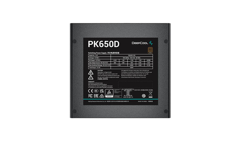 Deepcool PK650D 80 Plus Bronze ATX Power Supply (R-PK650D-FA0B-US) - DataBlitz