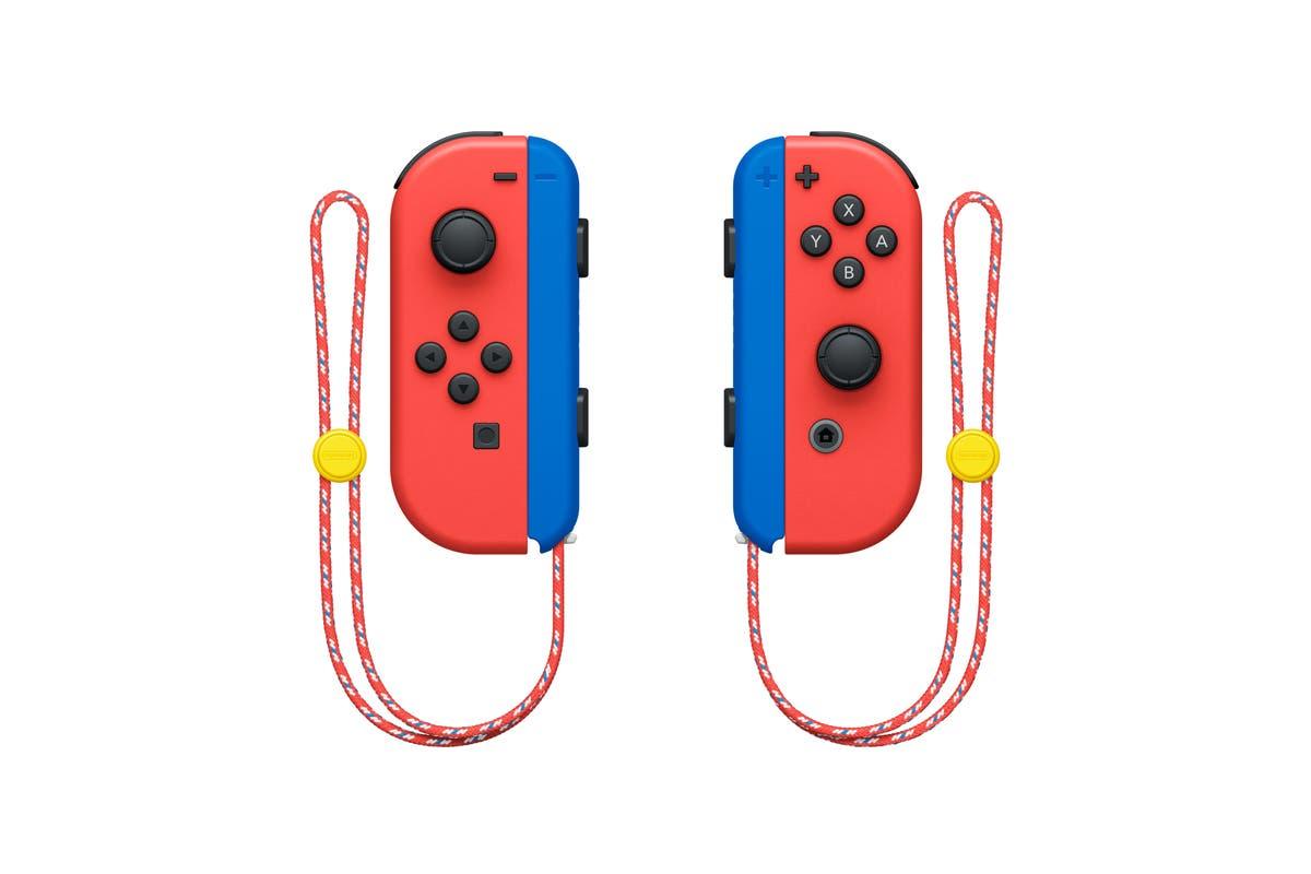 Nintendo Switch Console Mario Red & Blue Edition (Includes Carrying Case) + NSW Dobe Dust-Proof Kit Include Rubber Plug & Toughened Glass Film (TNS-862) Bundle - DataBlitz