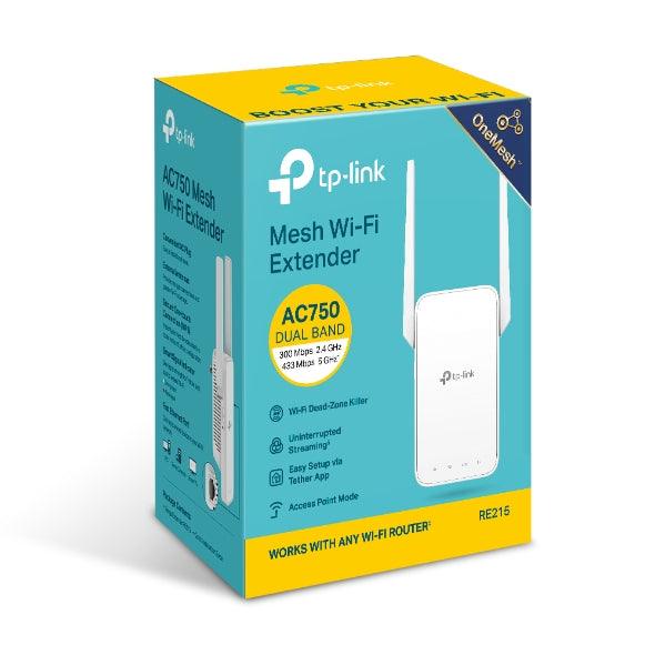 TP-Link AC750 Dual-Band Mesh Wi-Fi Extender (White) (RE215) - DataBlitz