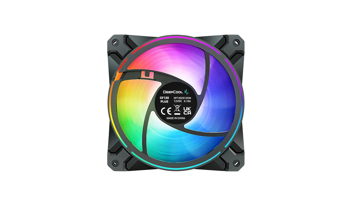 Deepcool CF120 Plus 3-in-1 Duo-Ring Addressable RGB Fan (Black) (DP-F12-AR-CF120P-3P) - DataBlitz