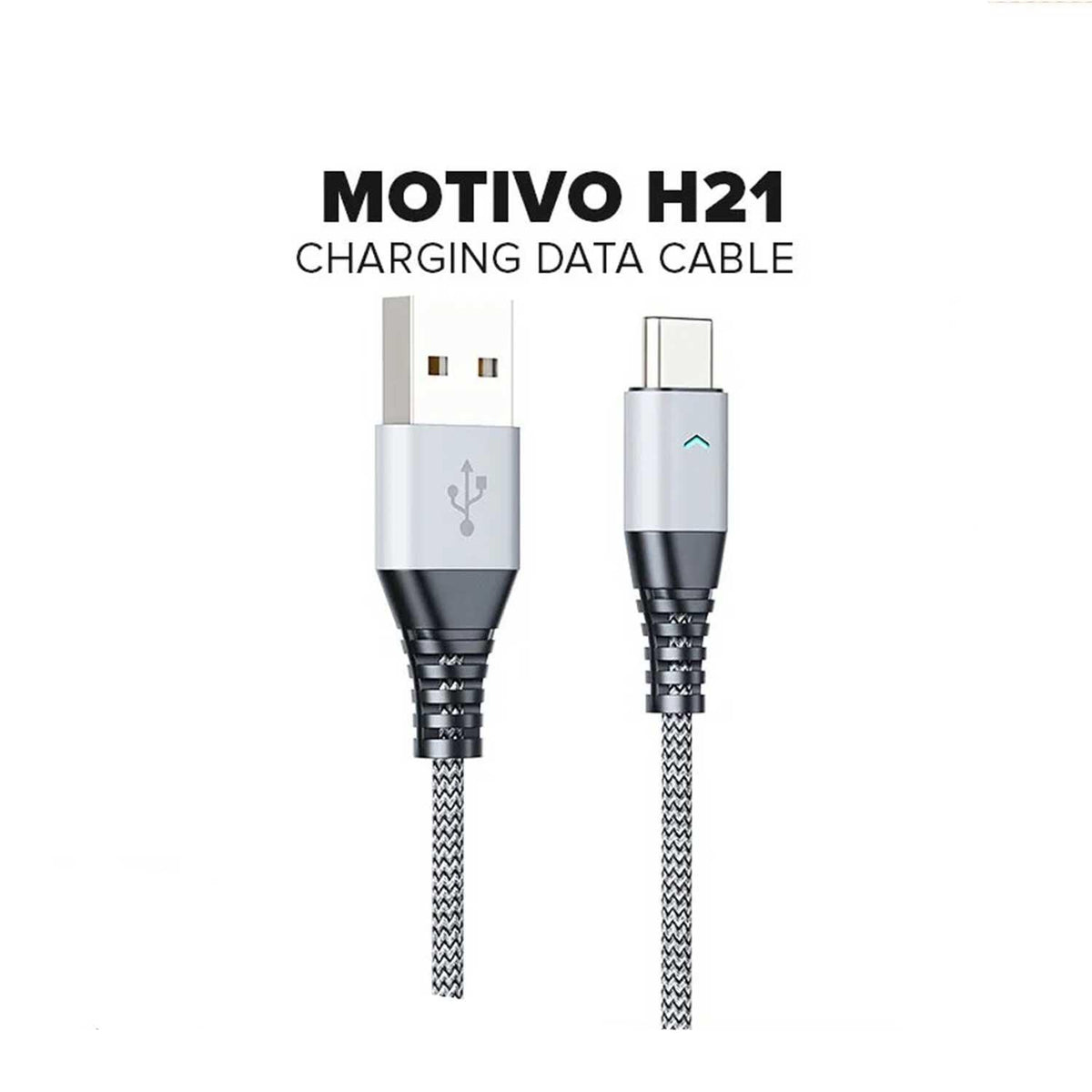 Motivo H21 Data Cable Braided Wire 120CM Micro USB (Grey) (S0011) - DataBlitz