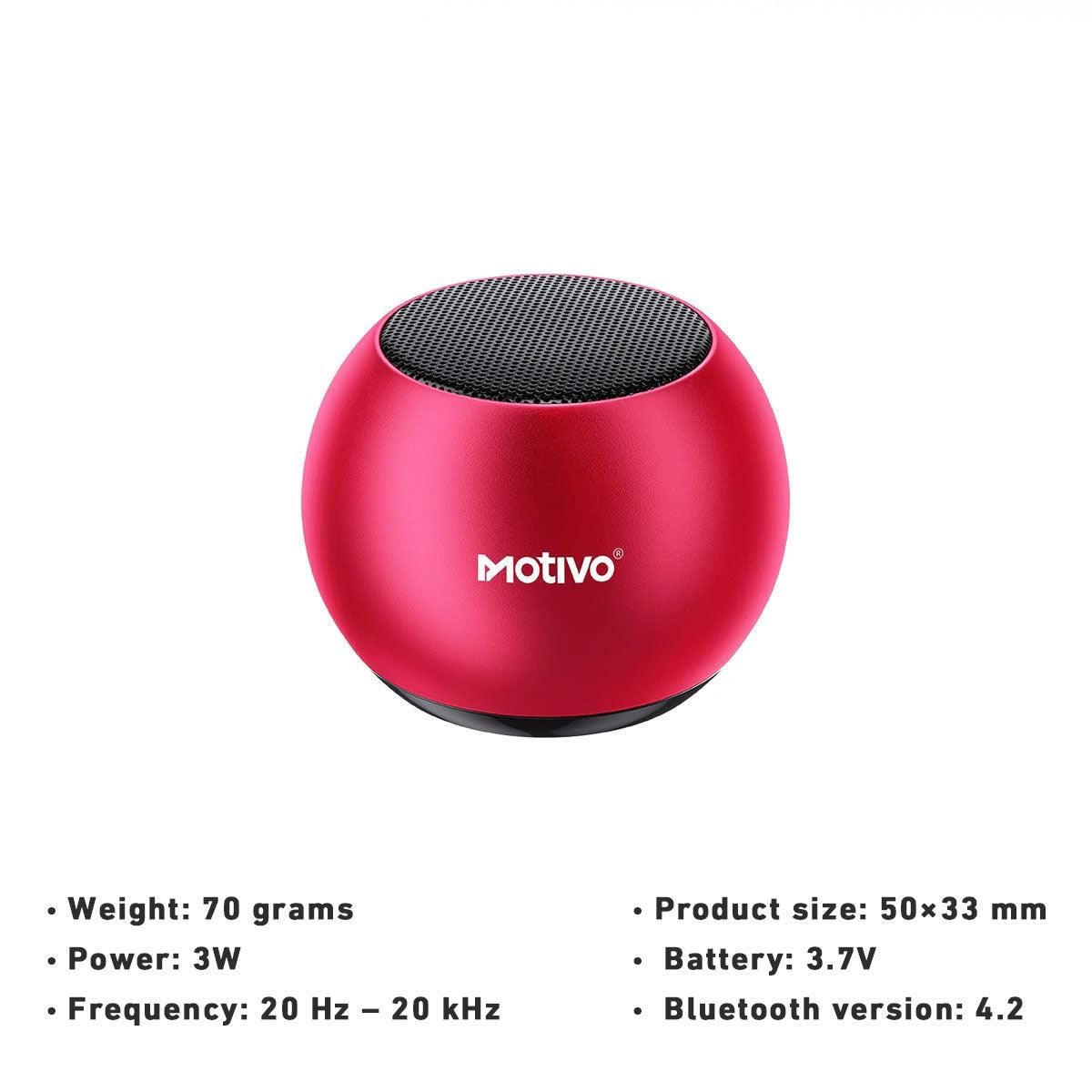 Motivo S10 Mini Bluetooth Speaker (Red) (Y0001) - DataBlitz