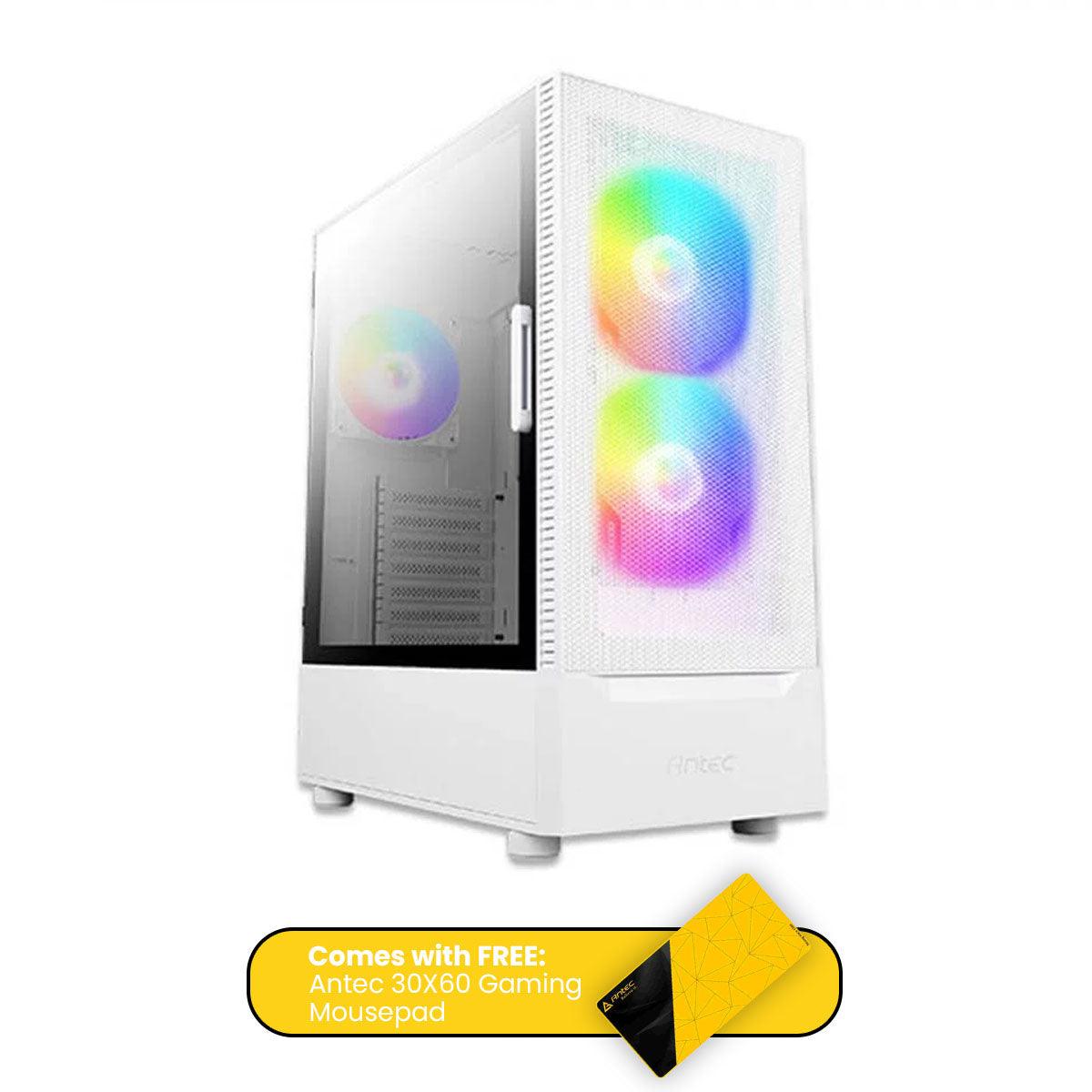 Antec NX410W V2 ATX Mid-Tower Gaming Case (White) + Antec 30X60 Gaming Mouse Pad - DataBlitz