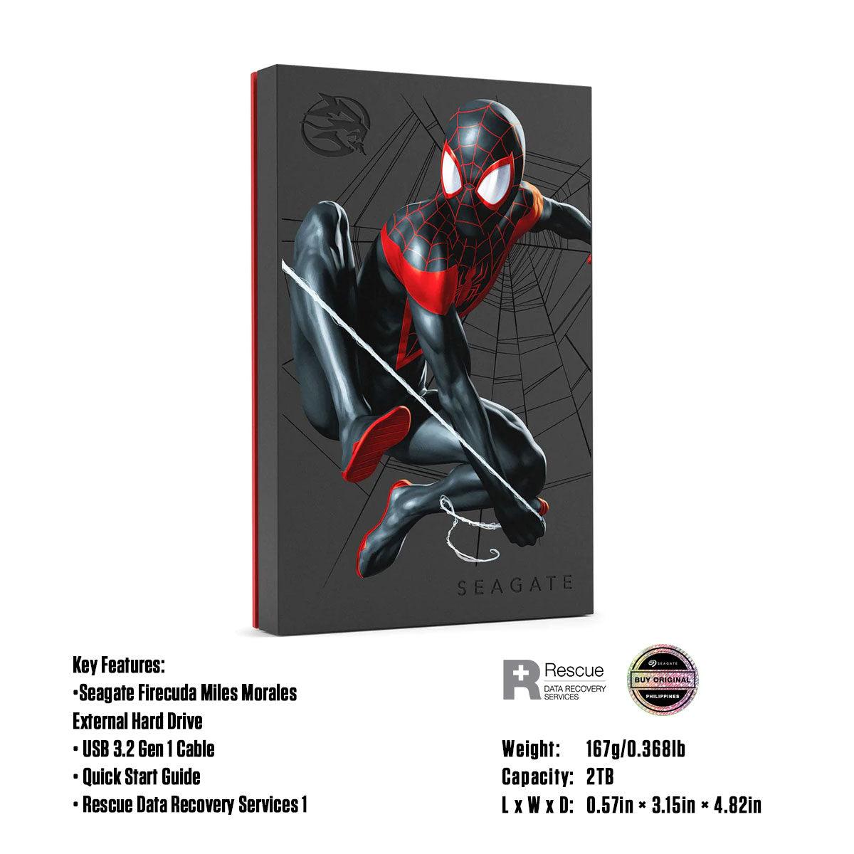 SEAGATE FIRECUDA MILES MORALES SE 2TB External Gaming Hard Drive Compatible With PS5/PC/MAC/XBOX S/X (STKL2000419) - DataBlitz