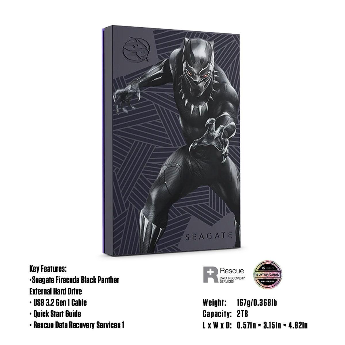 Seagate Firecuda Black Panther SE 2TB RGB External Gaming Hard Drive Compatible With PS5/PC/MAC/XBOX S/X (STLX2000401) - DataBlitz
