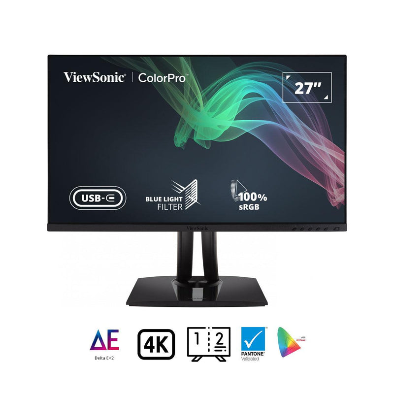 Viewsonic VP2756-4K 27-Inch 4K UHD Pantone Validated 100% sRGB & Factory Pre-Calibrated Monitor With 60W USB-C