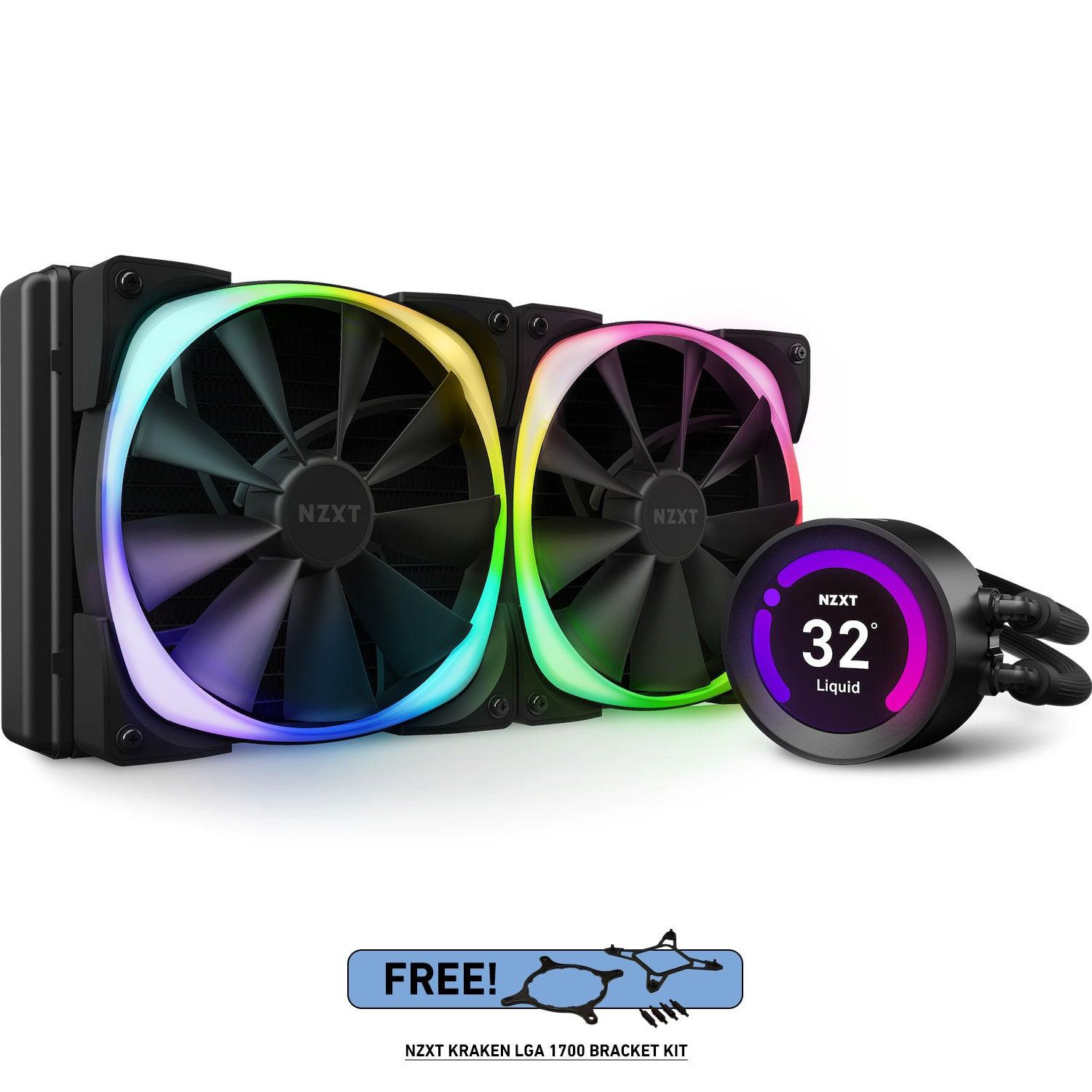NZXT Kraken Z63 RGB 280mm Liquid Cooler With LCD Display (Matte Black) (RL-KRZ63-R1)  + NZXT KRAKEN LGA 1700 Bracket Kit - DataBlitz