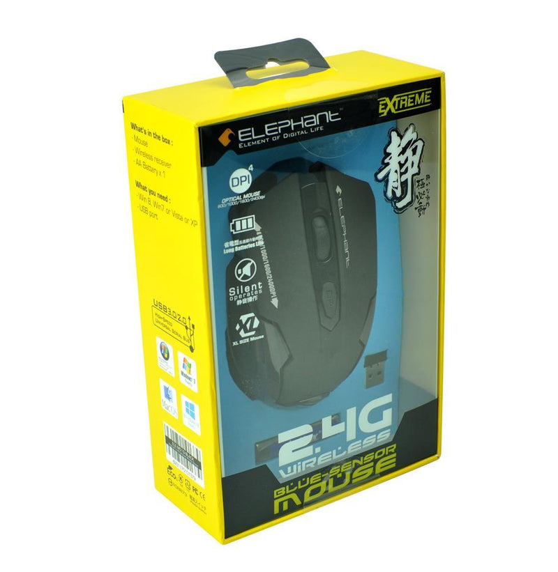 Elephant Extreme 2.4G Wireless Blue-Sensor Mouse (ELE-M519-BLACK) - DataBlitz