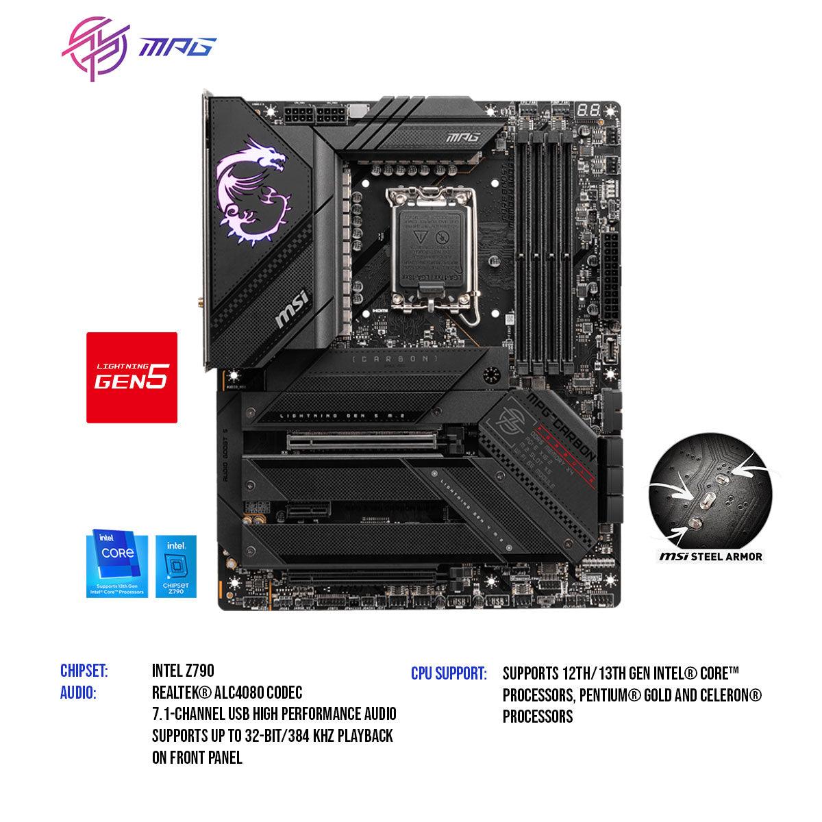 MSI MPG Z790 Carbon Wifi DDR5 LGA 1700 Intel ATX Motherboard - DataBlitz