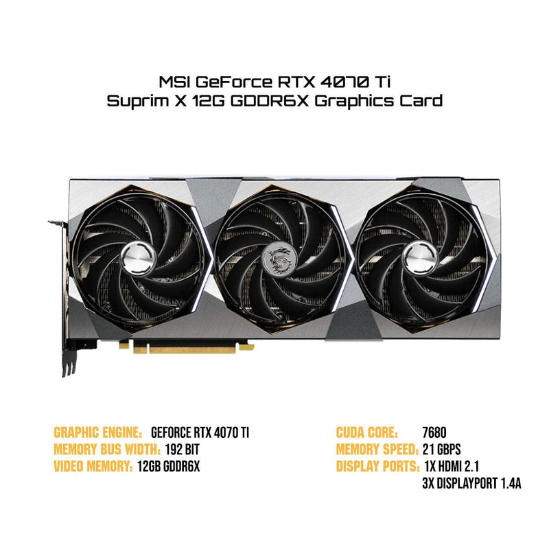 MSI GeForce RTX 4070 Ti Suprim X 12G GDDR6X Graphics Card - DataBlitz