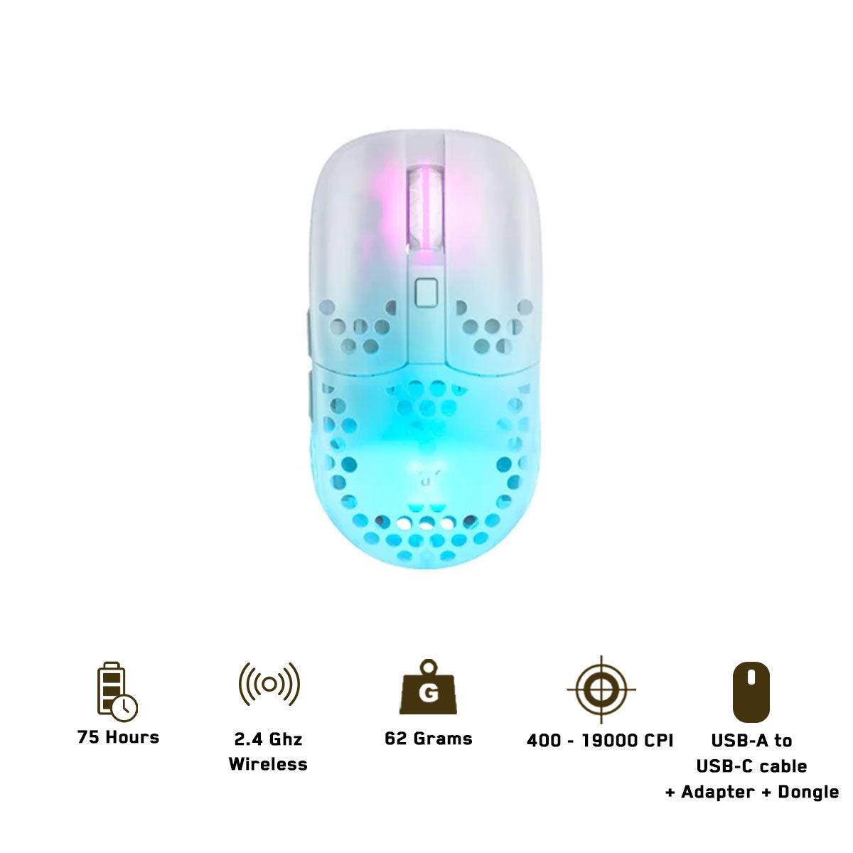 XTRFY MZ1 RGB Ultra-Light Wireless Gaming Mouse (White) - DataBlitz