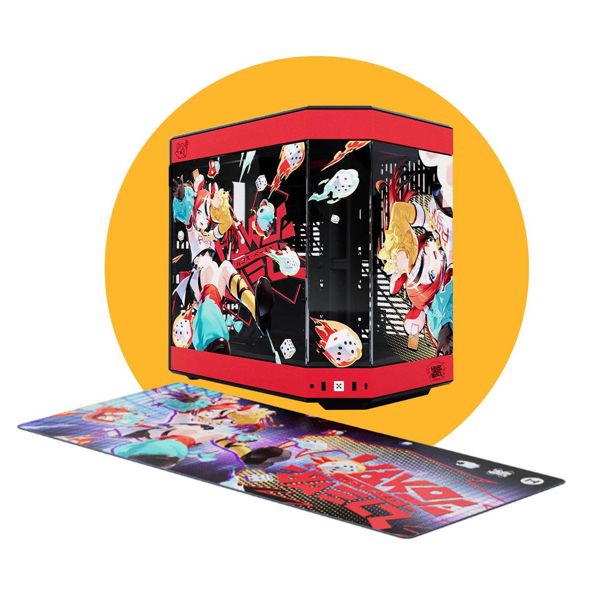 Hyte Hakos Baelz Y60 Mid-Tower ATX Modern Aesthetic Case (Black/Red) + Desk Pad Bundle - DataBlitz