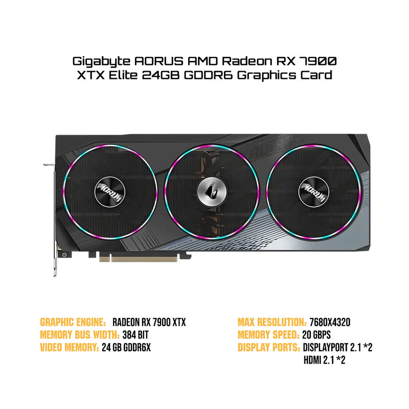Gigabyte Aorus AMD Radeon RX 7900 XTX Elite 24GB GDDR6 Graphics Card