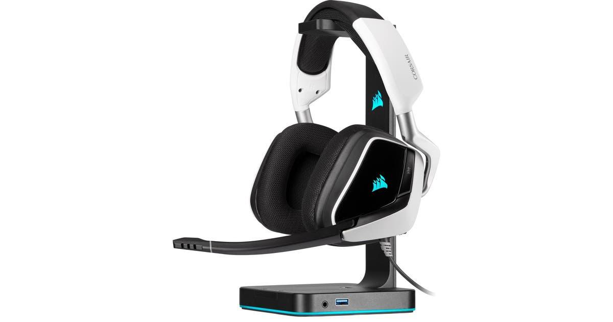 CORSAIR VOID RGB ELITE USB PREMIUM GAMING HEADSET WITH 7.1 SURROUND SOUND FOR PC (WHITE) - DataBlitz