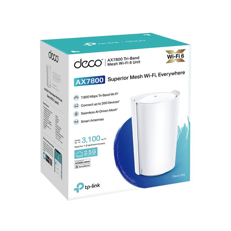 TP-Link AX7800 Tri-Band Mesh Wi-Fi 6 System (Deco X95) (1-Pack)