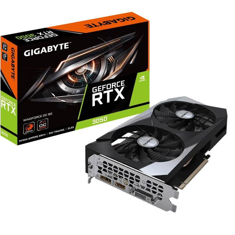 Gigabyte GeForce RTX 3050 Windforce OC 8GB GDDR6 Graphics Card