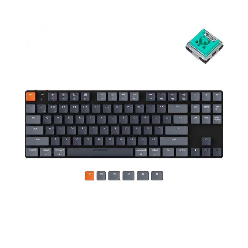 Keychron K1 SE Tenkeyless RGB Backlight Aluminum Optical Hot-Swappable Wireless Mechanical Keyboard + Plastic Case (Mint Switch) (K1SEE5)
