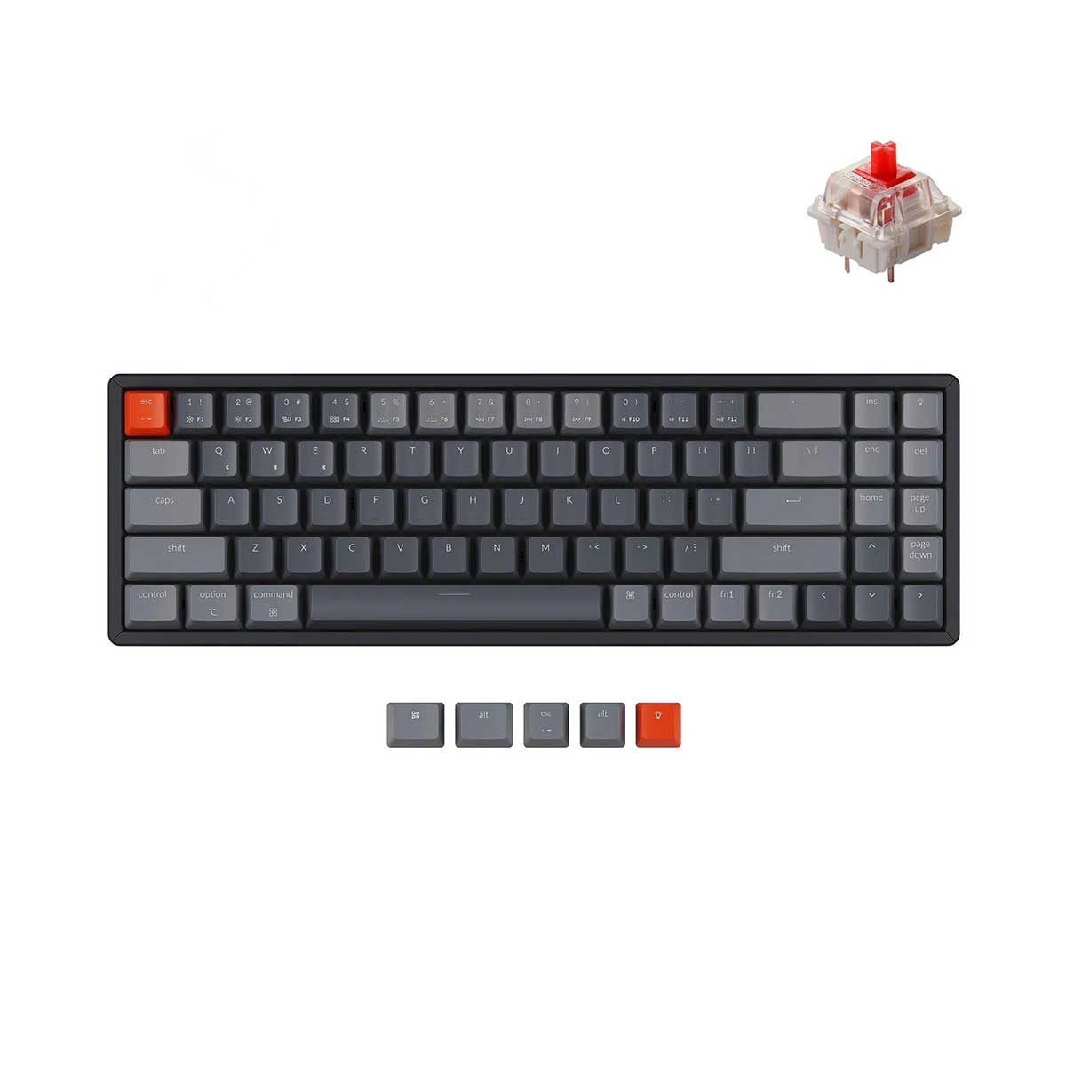 Keychron K14 RGB Backlight Aluminum Wireless Mechanical Keyboard (Gateron Red Switch) (K14C1)