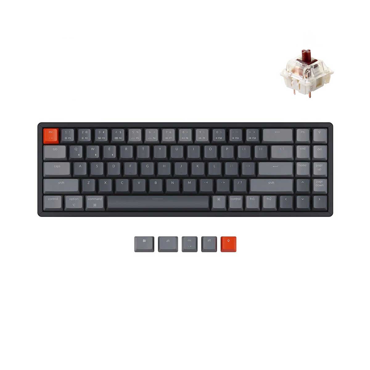 Keychron K14 RGB Backlight Aluminum Wireless Mechanical Keyboard (Gateron Brown Switch) (K14C3)
