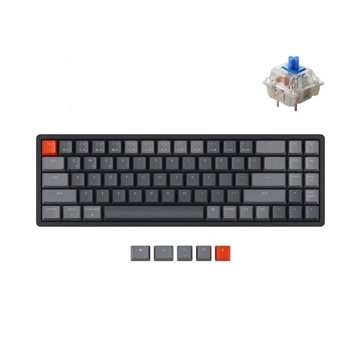 Keychron K14 RGB Backlight Aluminum Hot-Swappable Wireless Mechanical Keyboard (Blue Switch) (K14J2)